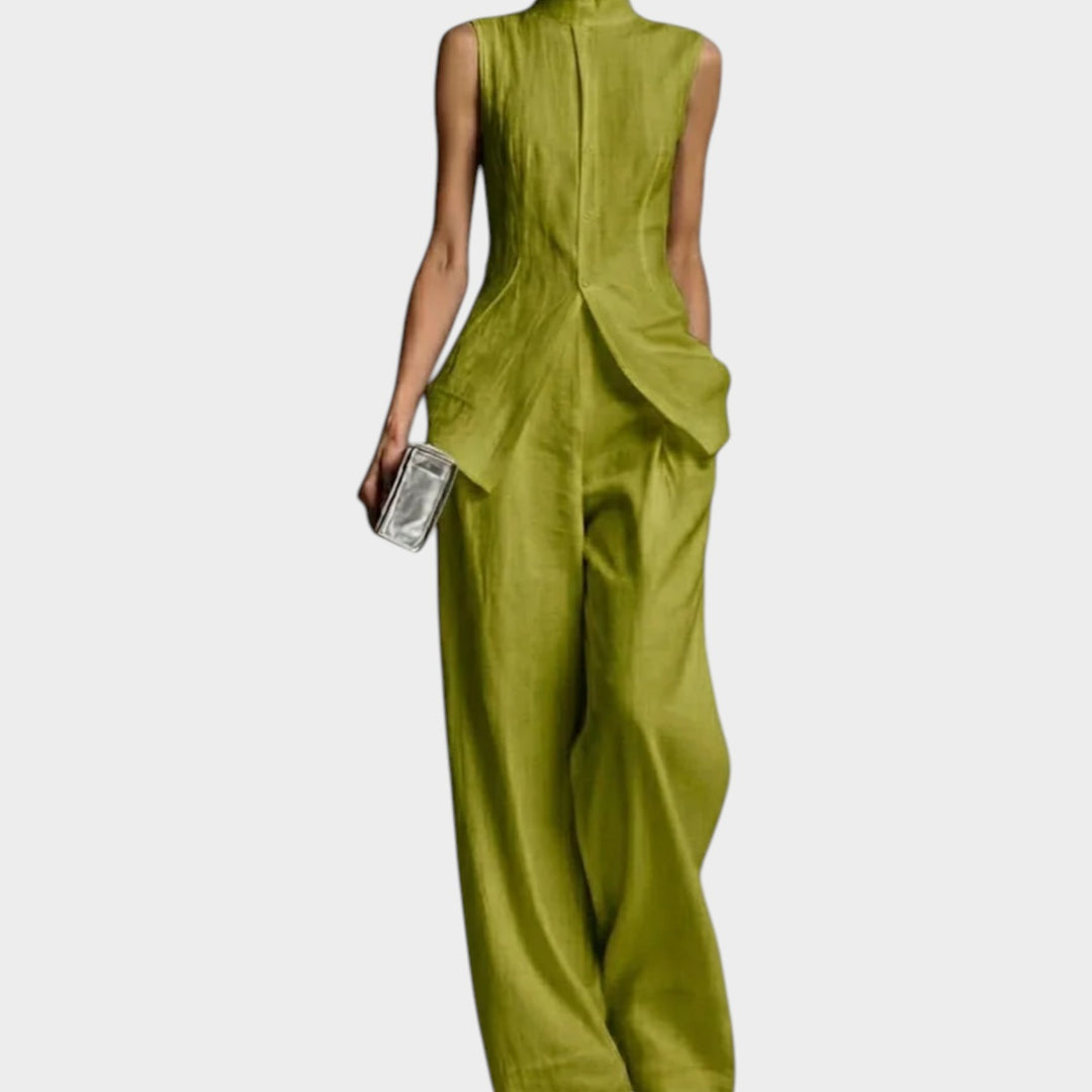 Structured High-Neck Tailored Set