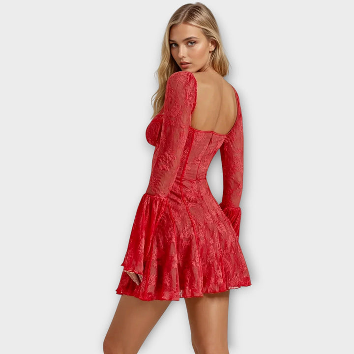 The Romantic Dress with Lace and Sheer Effect