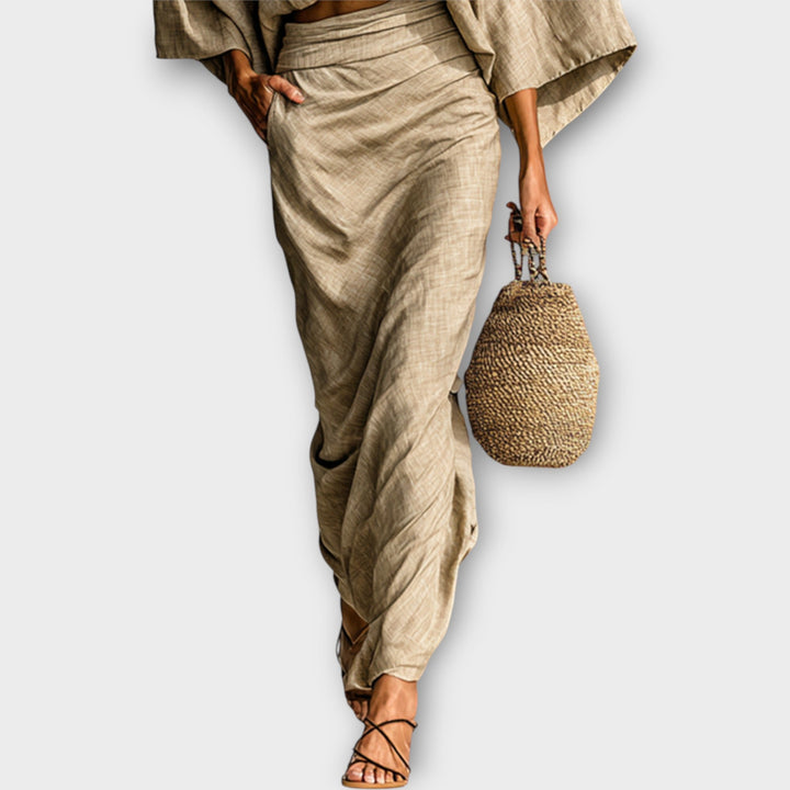 Boho Luxe Two-Piece Draped Set