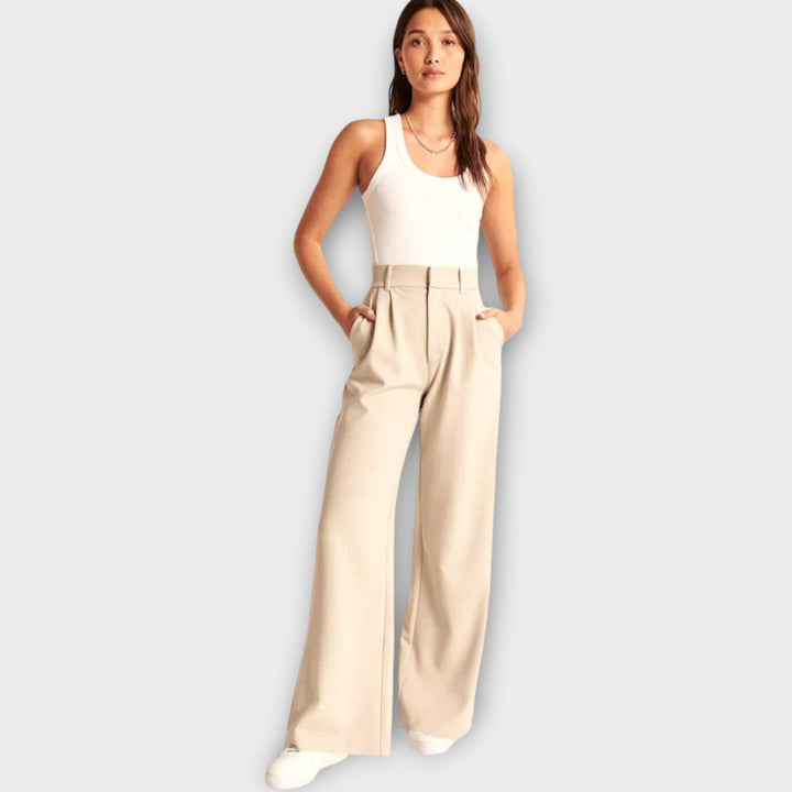 Wide-Leg Tailored Trousers