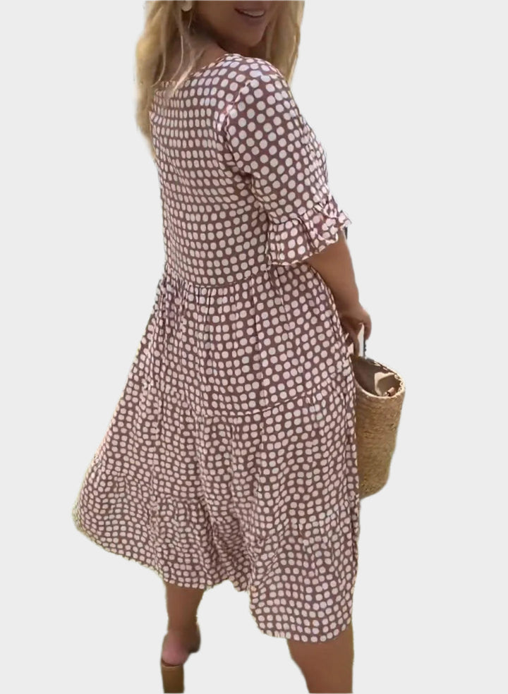 Midi Dress with Elegant Stripes