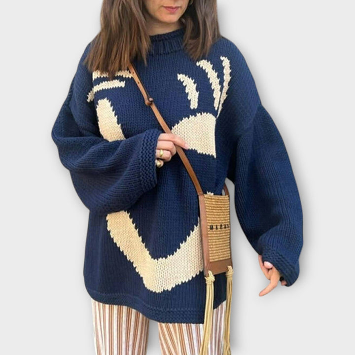 Handmade Abstract Art Knit Sweater