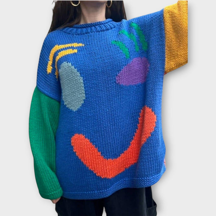Handmade Abstract Art Knit Sweater