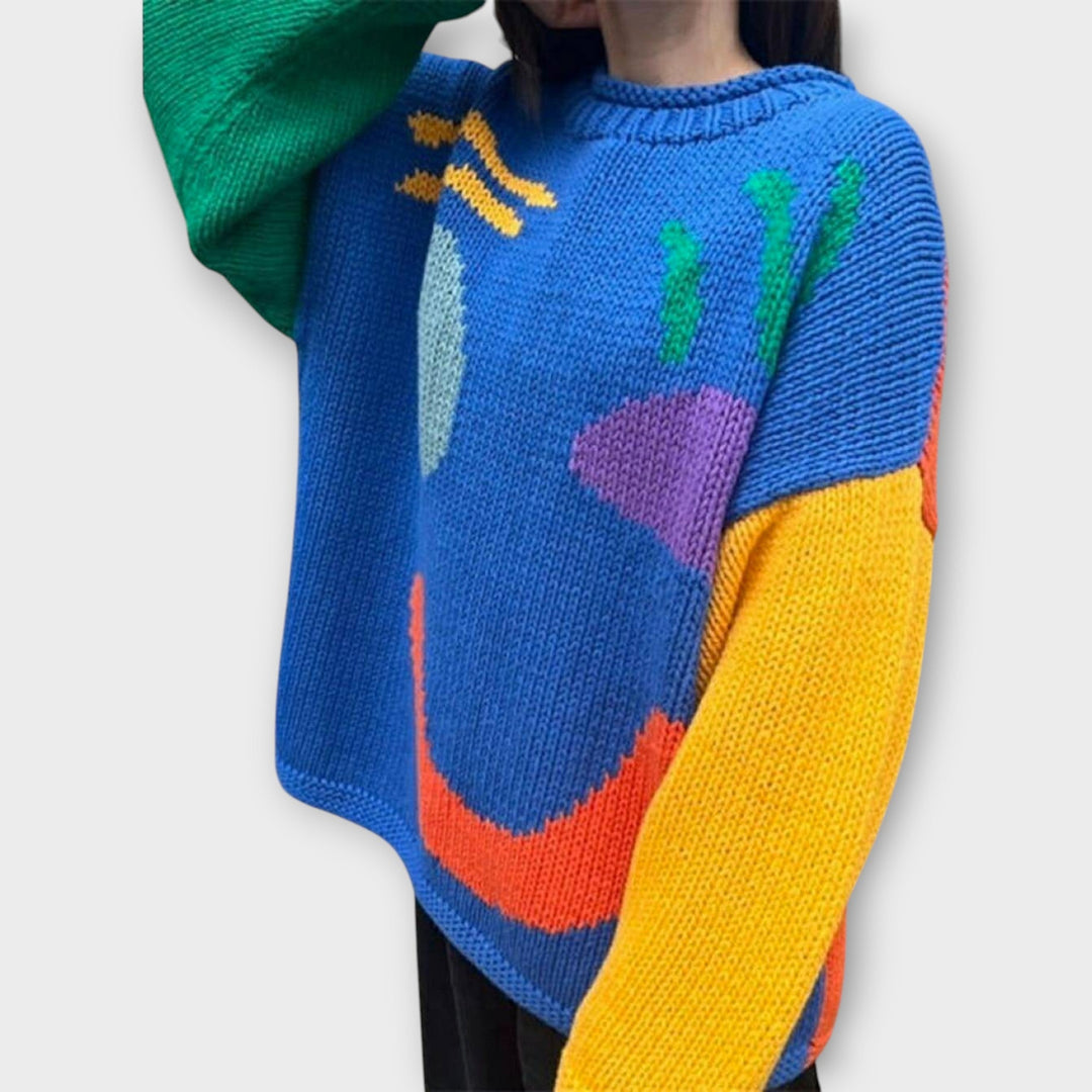 Handmade Abstract Art Knit Sweater