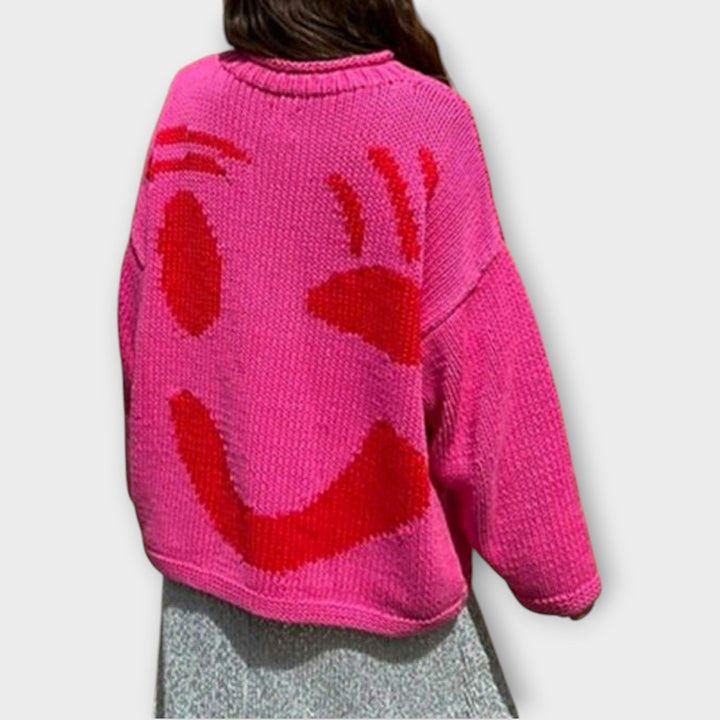 Handmade Abstract Art Knit Sweater