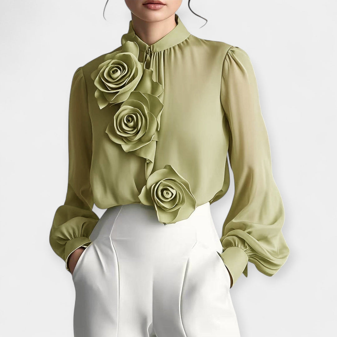 Blouse with 3D Roses