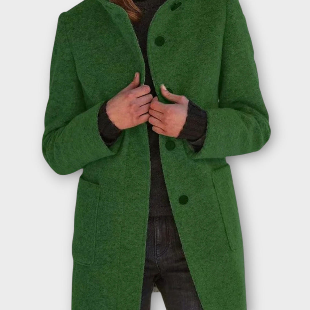 Timeless Button-Front Mid-Length Coat