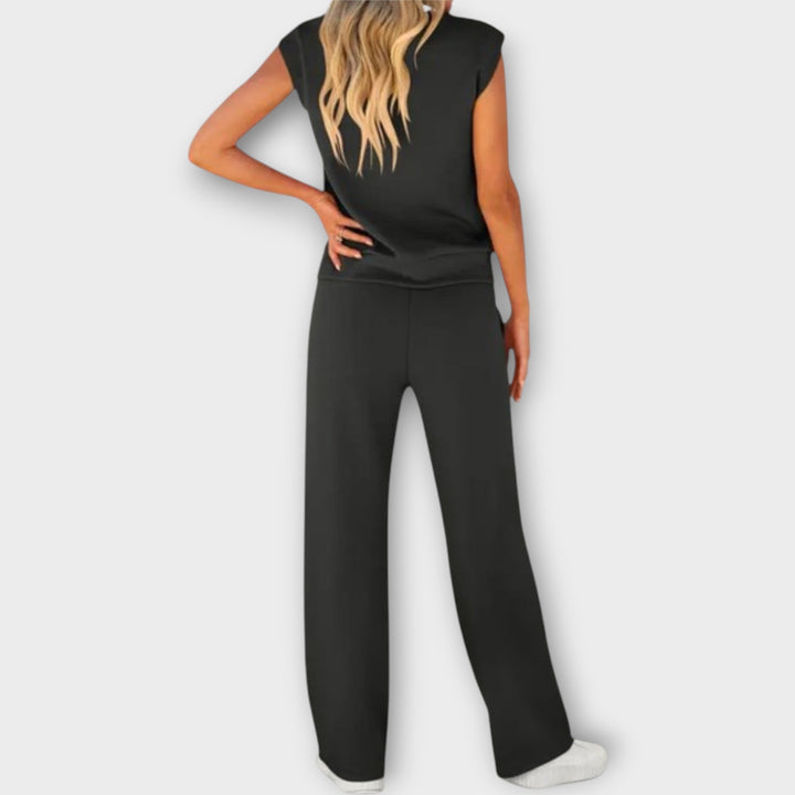 Sleeveless Top and Trouser Set with Drawstring