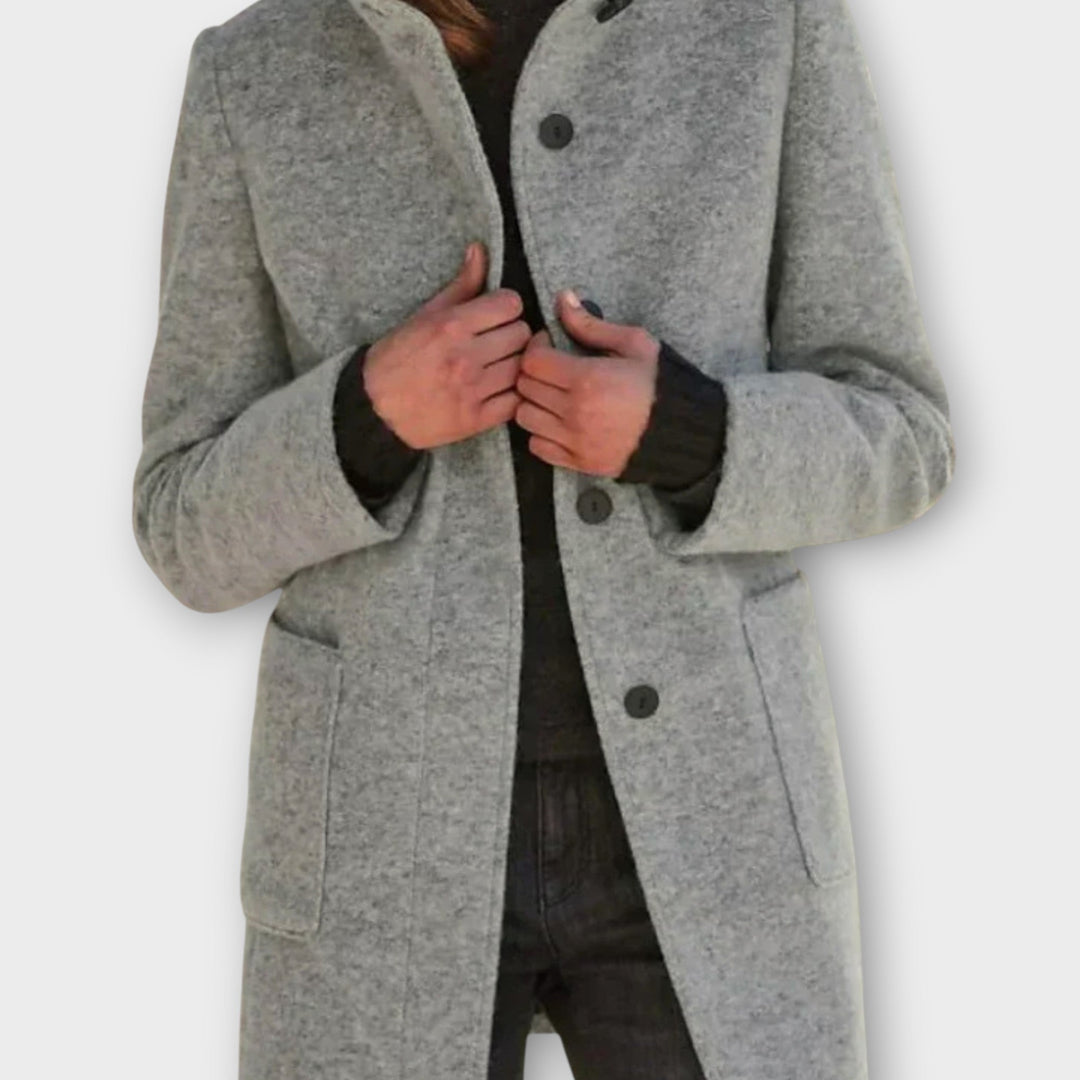 Timeless Button-Front Mid-Length Coat