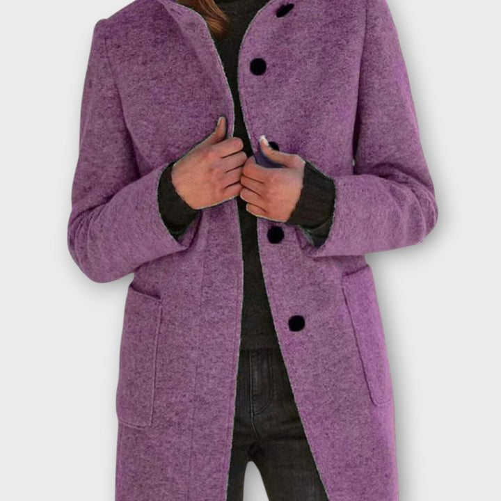Timeless Button-Front Mid-Length Coat