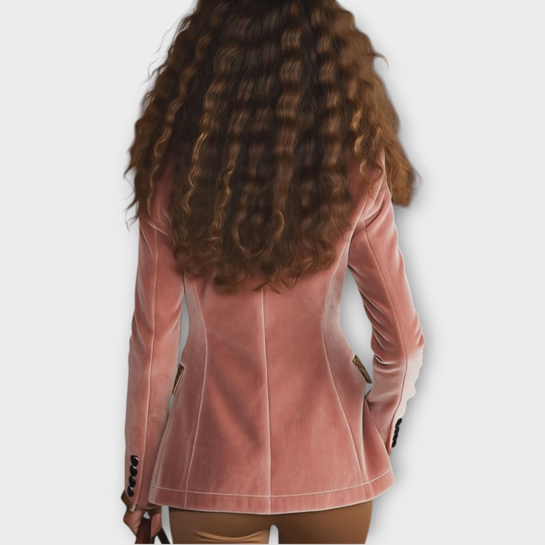 Velvet Tailored Blazer with Statement Trim