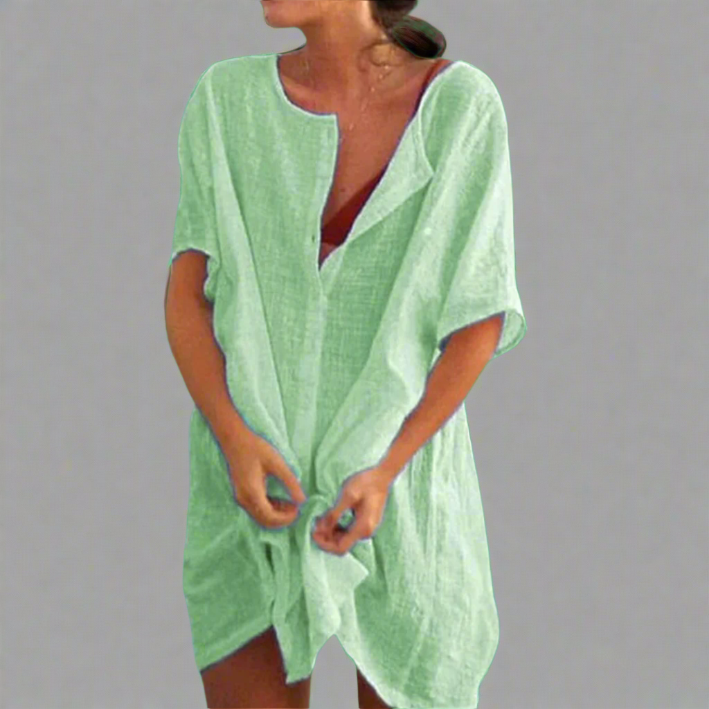 Organic summer dress made from cotton and linen for comfortable summer moments