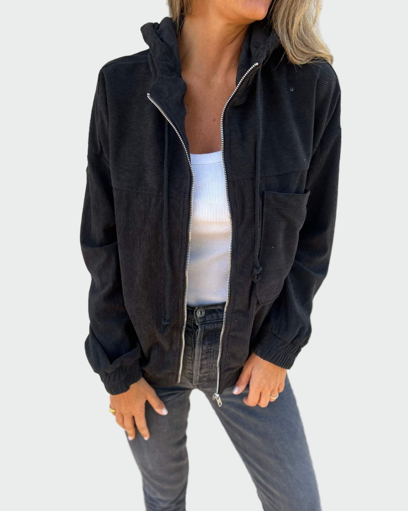 Velvet Textured Blazer with Stripes