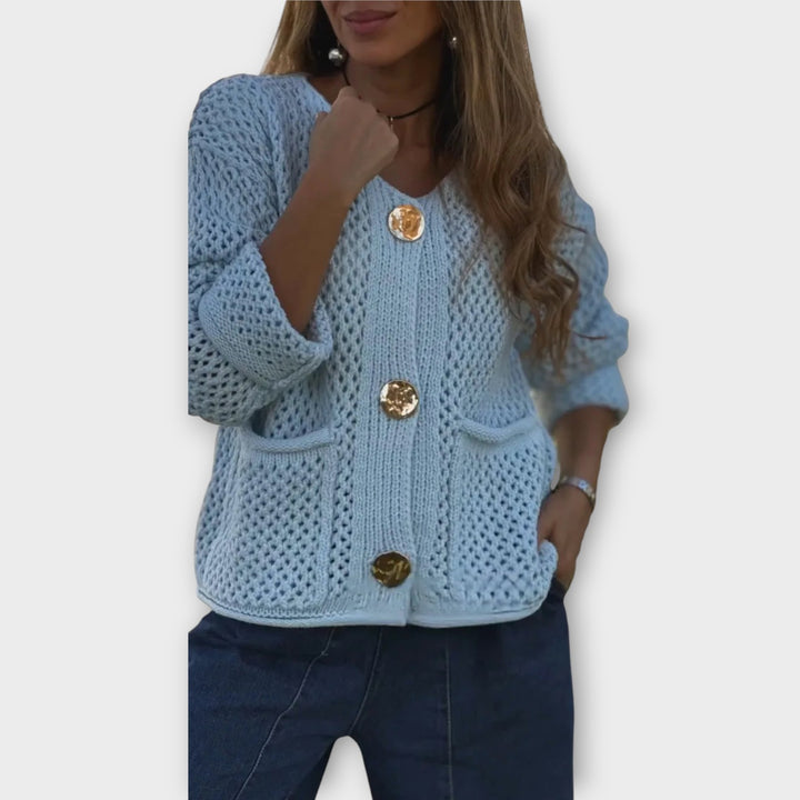 Cozy Textured Knit Button-Front Cardigan