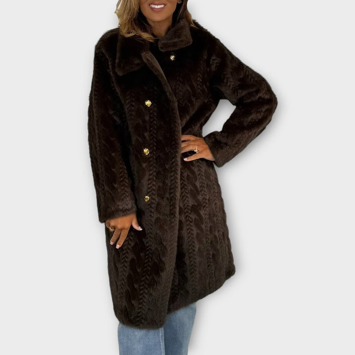 Classic Faux Fur Buttoned Coat