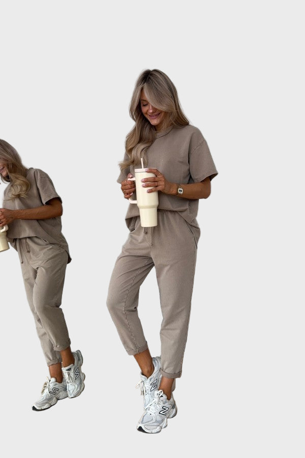 Two-Tone Cotton 2-Piece Set