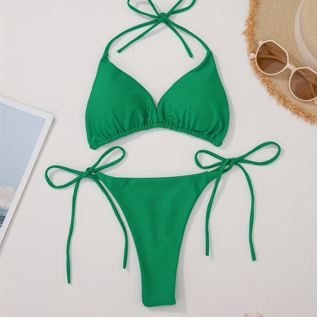 Halter Bikini with V Slip