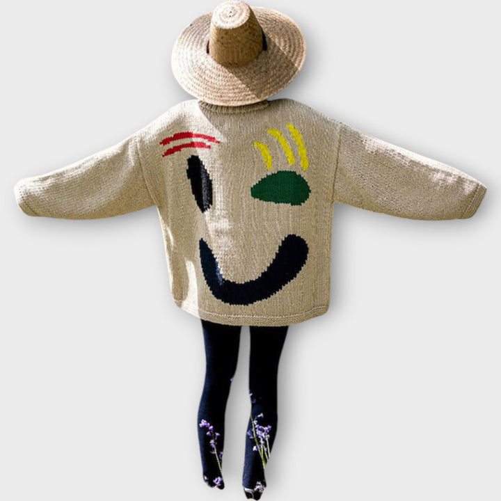 Handmade Abstract Art Knit Sweater