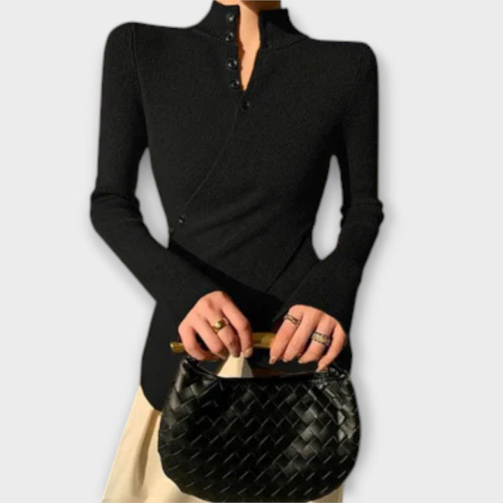 Michiko – Elegant Slim Fit Knitted Top