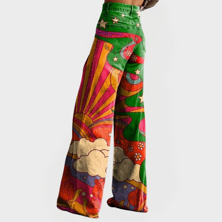 Stylish Wide-Leg Denim Trousers