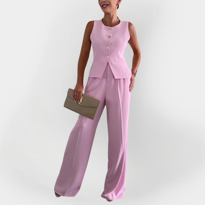 Elegant Trouser Set with Sleeveless Top