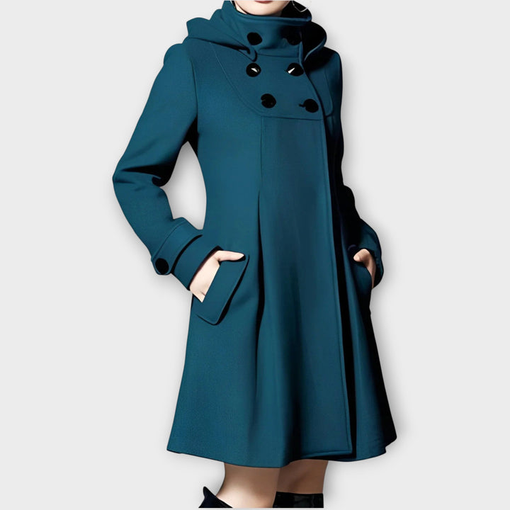 Elegant Double-Breasted Flare Coat