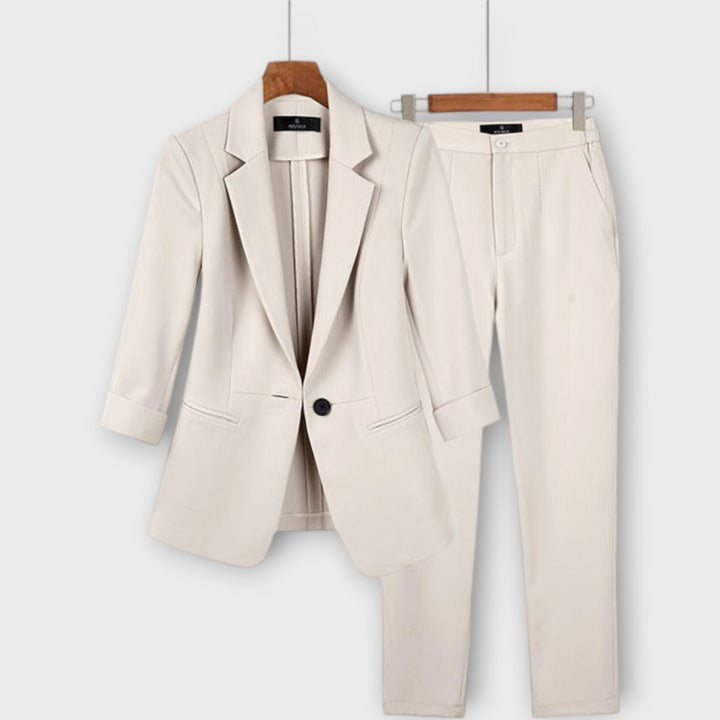 Polished Comfort Tailored Blazer & Trousers Set