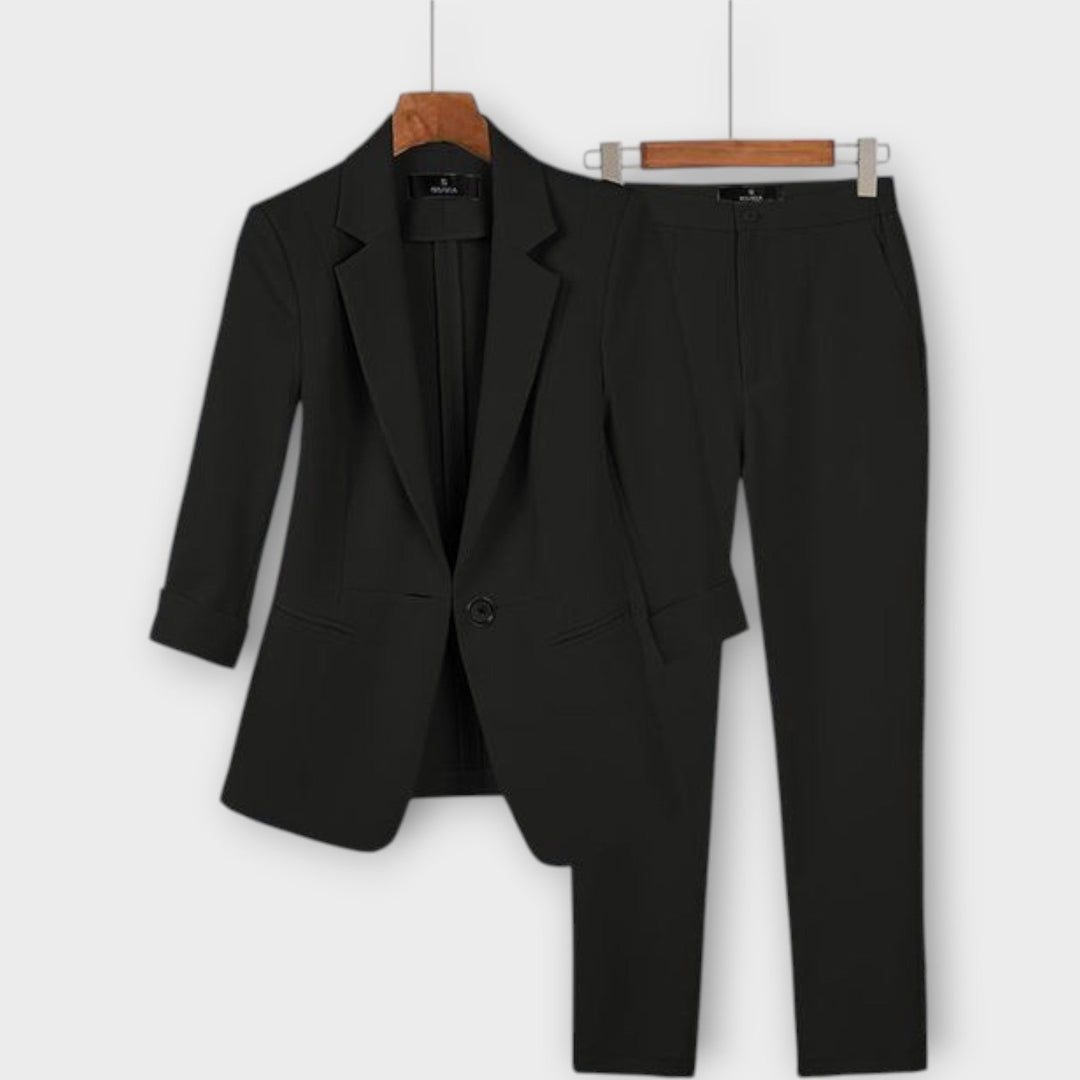 Polished Comfort Tailored Blazer & Trousers Set