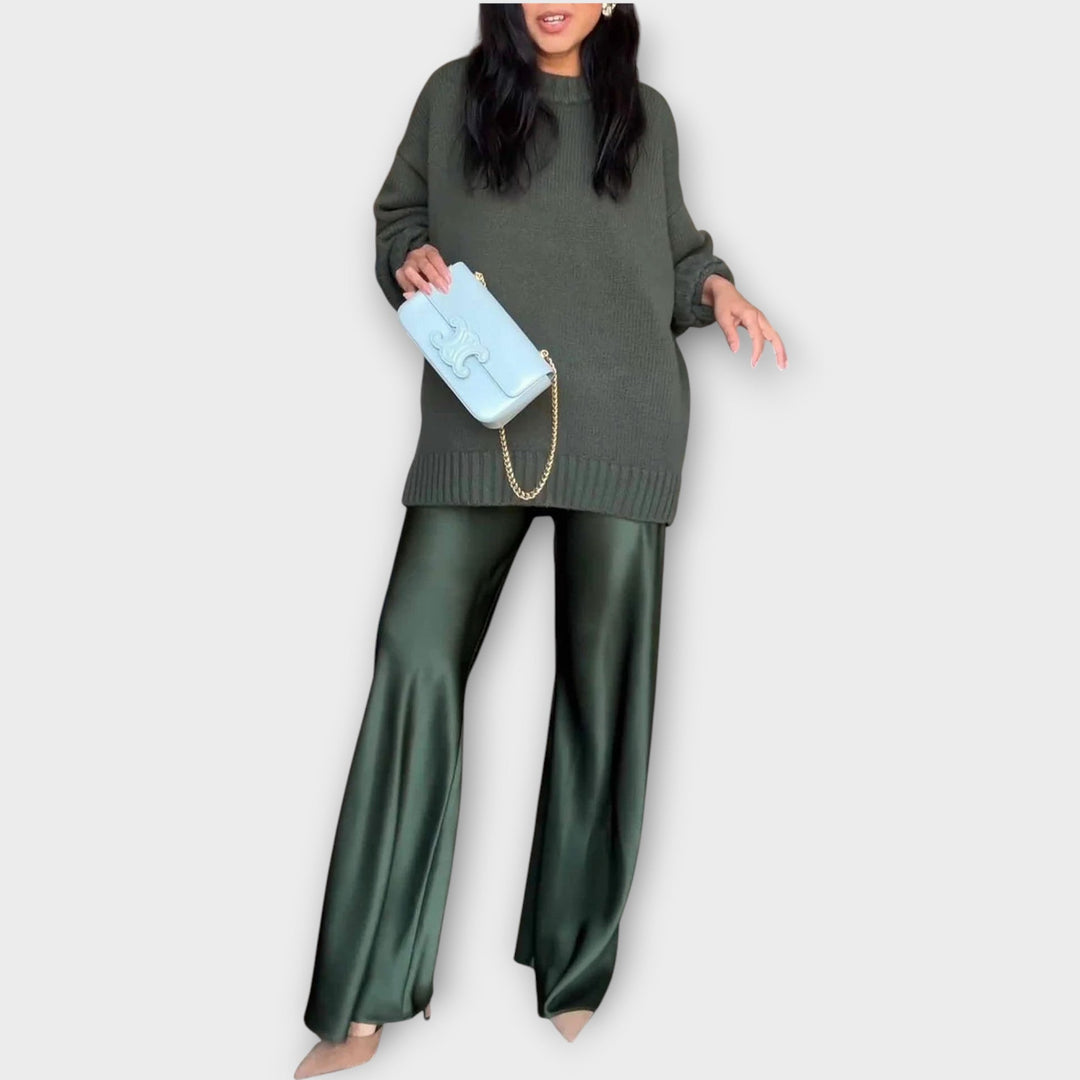 Relaxed Luxe Knit Satin Set