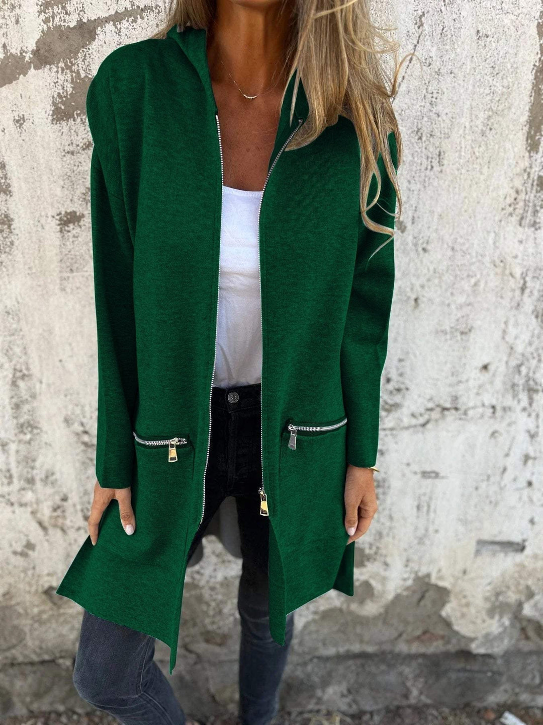 Lena | Ladies Zip-Up Hooded Cardigan