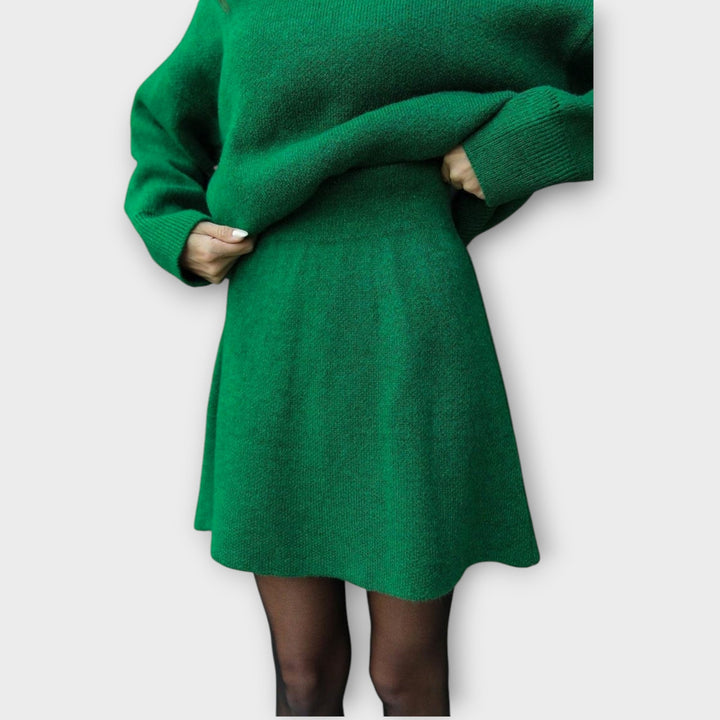 Knitted Skirt Two Piece Set