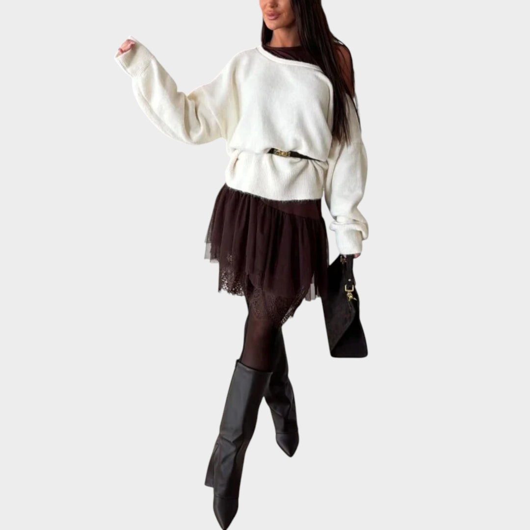 Effortless Oversized Off-Shoulder Sweater