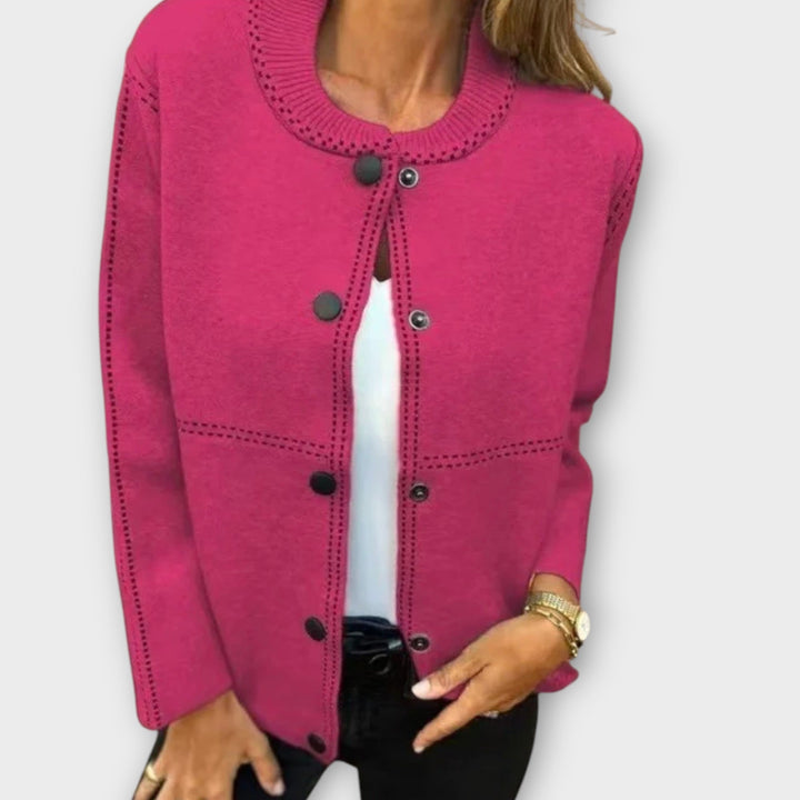 Classic Button-Front Cardigan with Effortless Charm