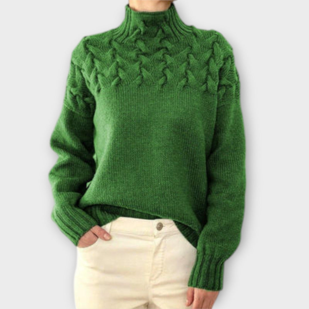 Eva - Women's Sweater with Knitting Detail