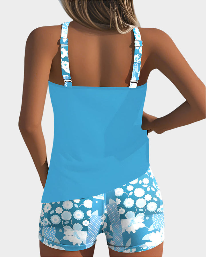 Comfortable Two-Piece Swimsuit with Floral Design