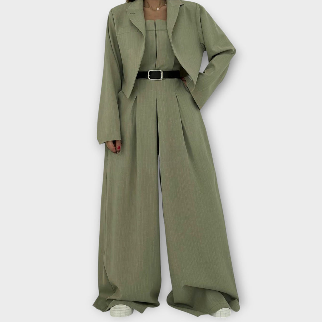 Sophisticated Ease Wide-Leg Pantsuit Set