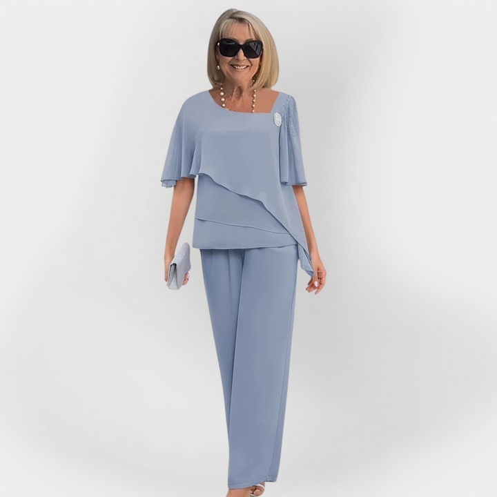Elegant Double Set of Top and Trousers