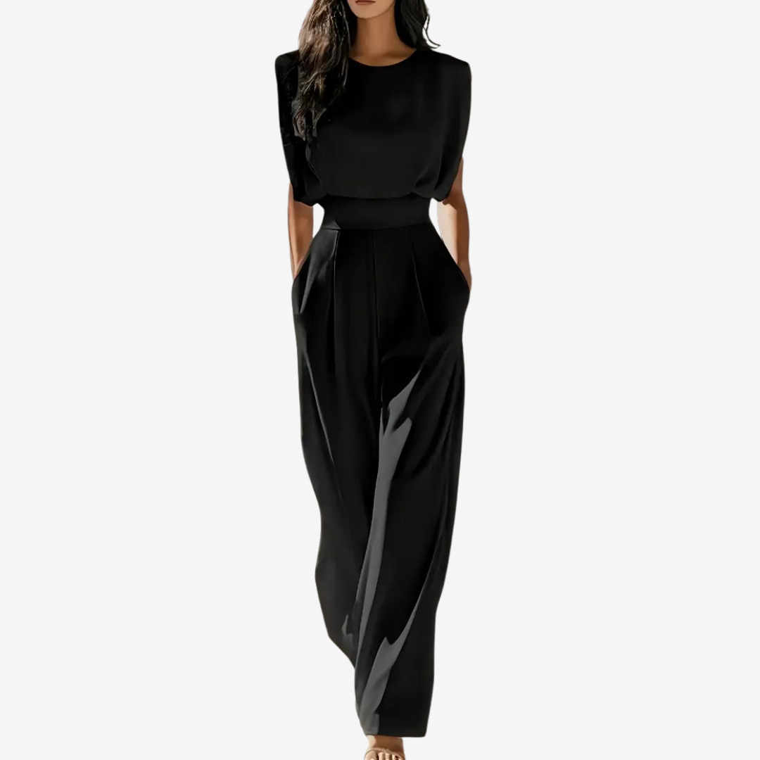 Tailored Sleeveless Jumpsuit with Pleated Detail