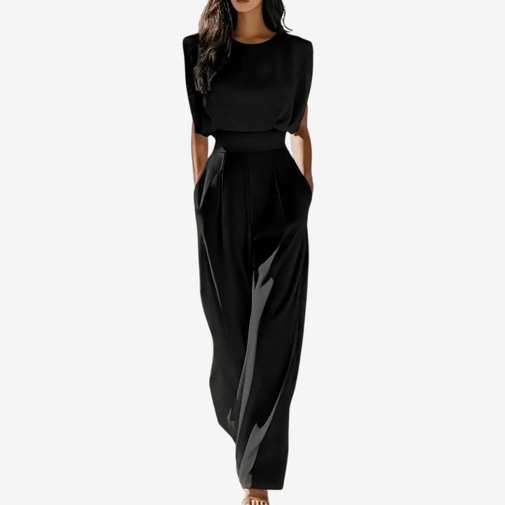 Tailored Sleeveless Jumpsuit with Pleated Detail