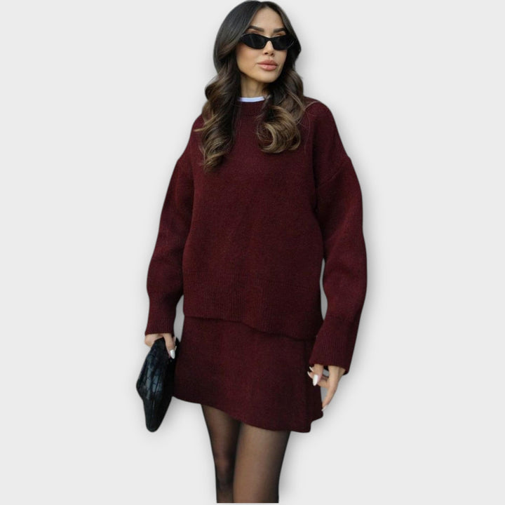 Knitted Skirt Two Piece Set