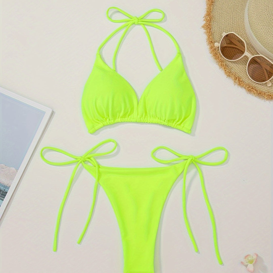 Halter Bikini with V Slip