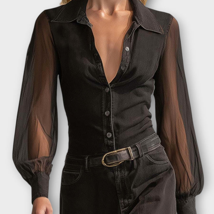 Vintage Western Denim Maxi Dress