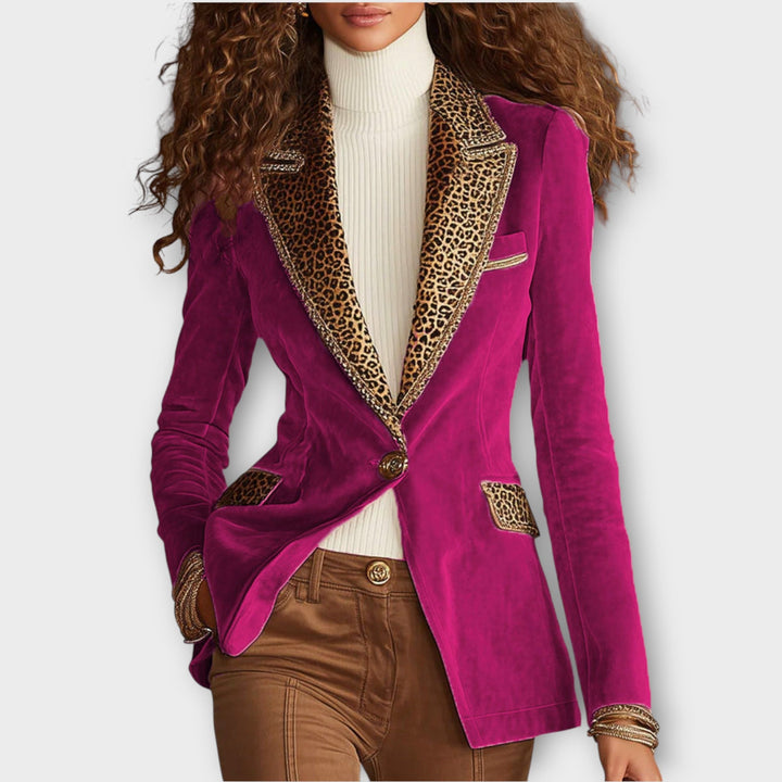Velvet Tailored Blazer with Statement Trim