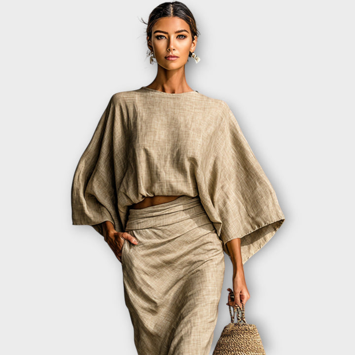 Boho Luxe Two-Piece Draped Set