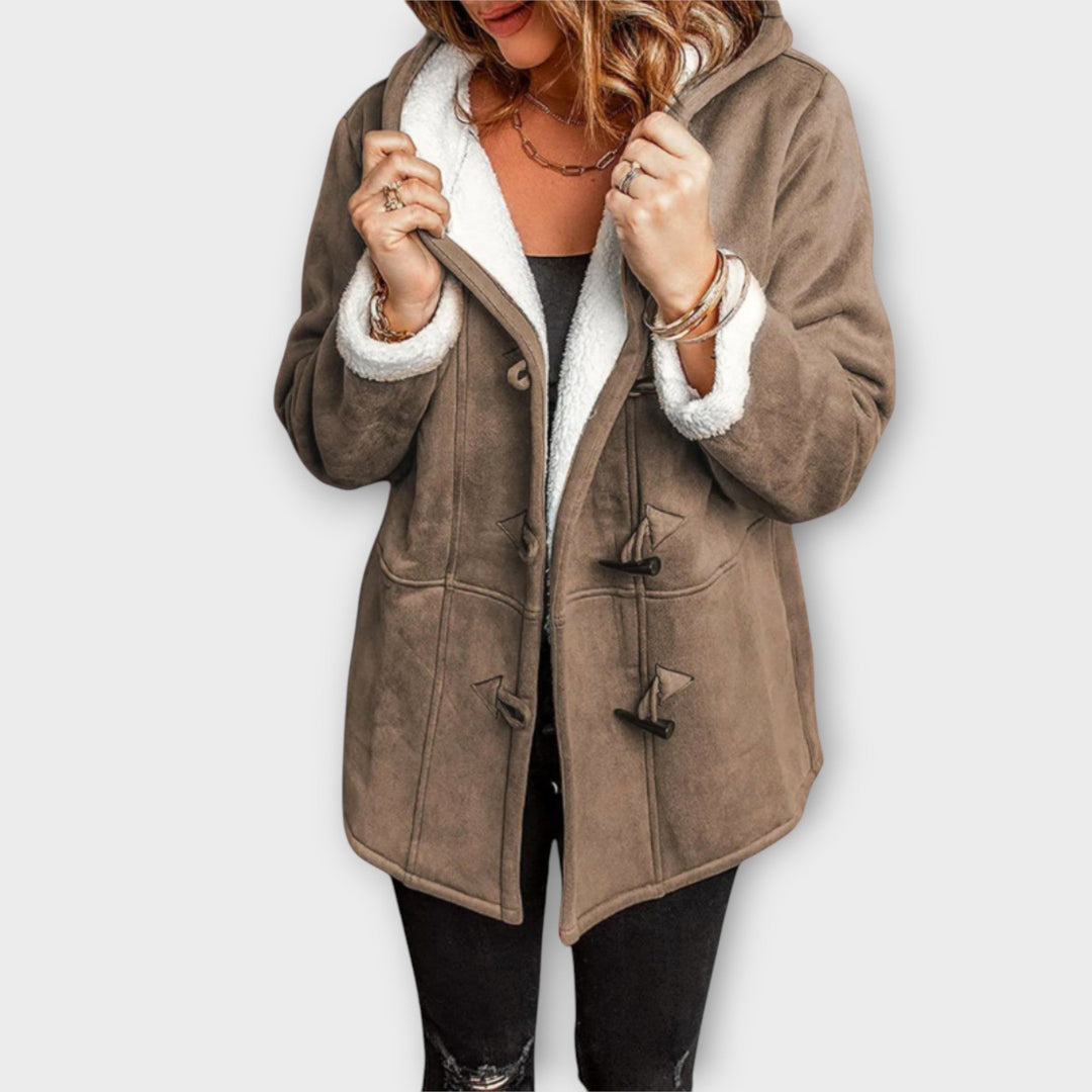 Cozy Toggle-Front Sherpa-Lined Jacket