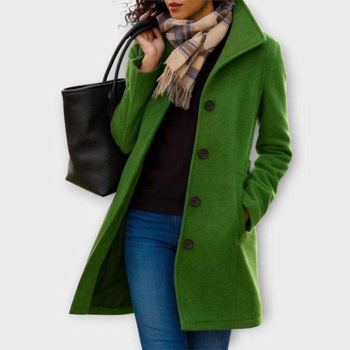 Sophisticated Button-Front Mid-Length Coat