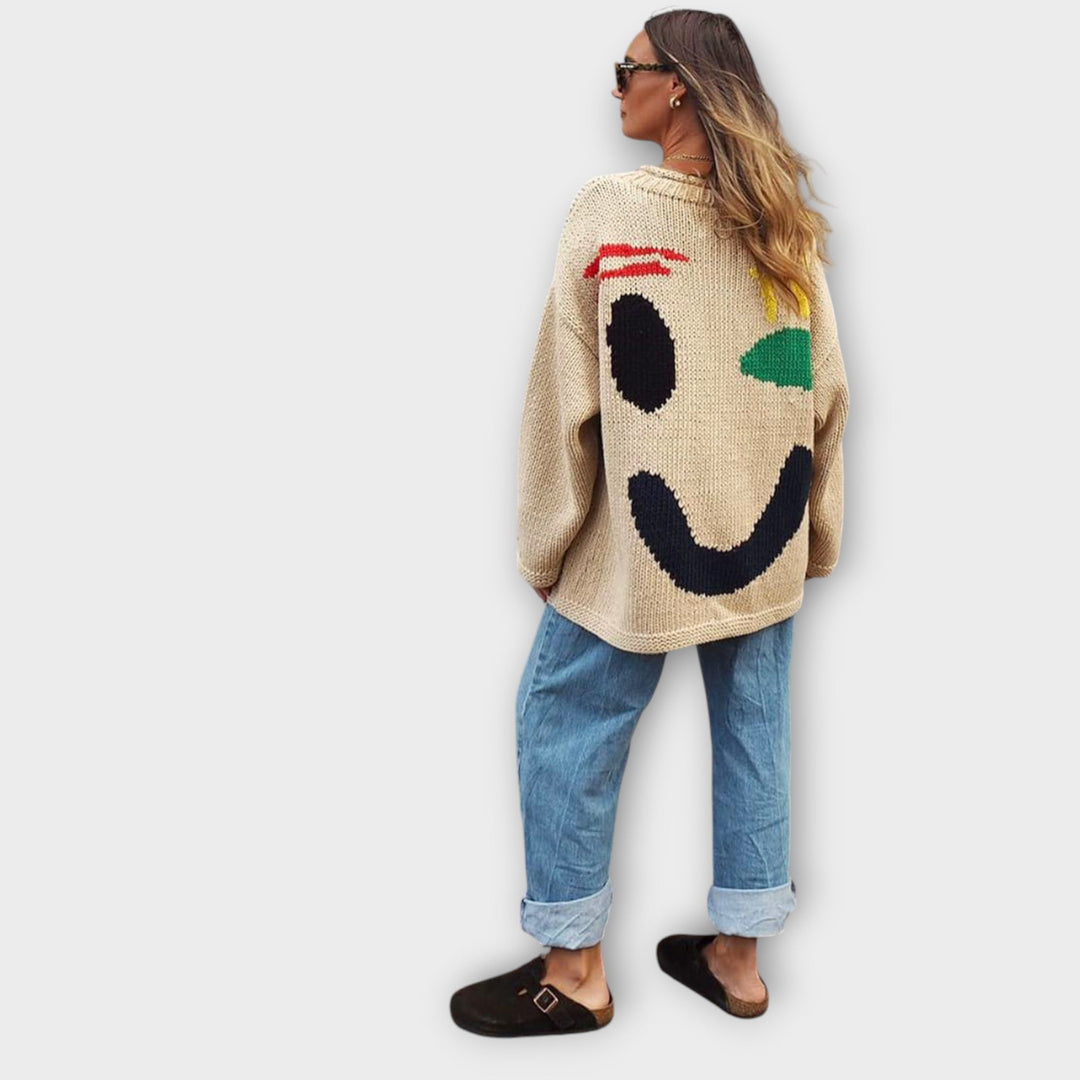 Handmade Abstract Art Knit Sweater