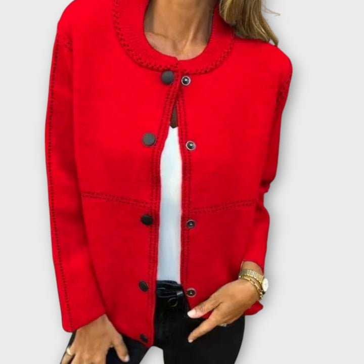 Classic Button-Front Cardigan with Effortless Charm