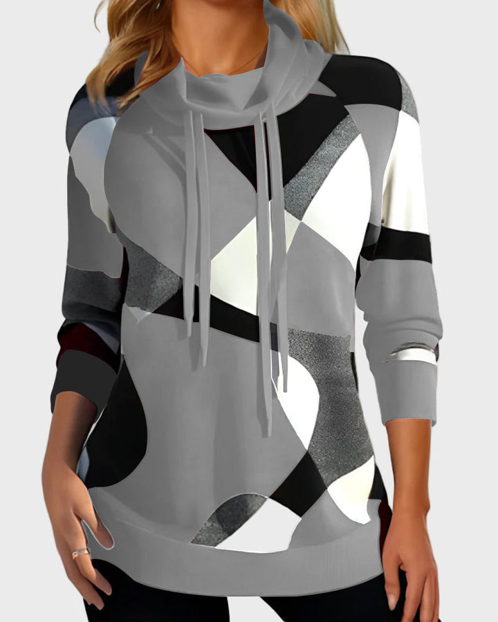 Knitted Hoodie with Artistic Design