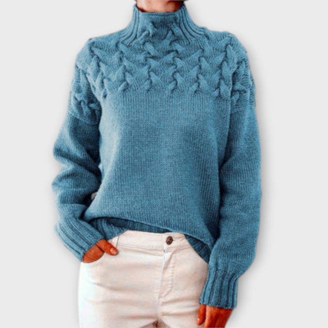 Eva - Women's Sweater with Knitting Detail